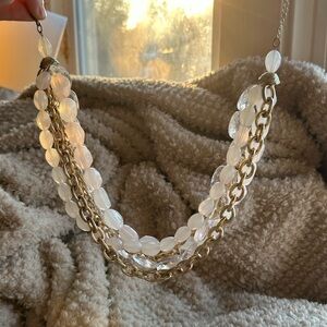 Vintage Handmade Gold 5 Layered Pink Necklace